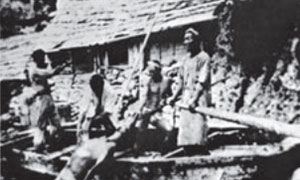 1909年前後的竹島捕魚公司(照
片:摘自 川上健三《竹島歷史地
理學研究》〔古今書院〕)